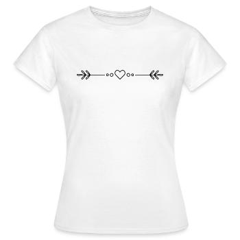 Cœur avec ornement - T-shirt Femme - blanc - Devant - AI Model Female 172 dark (172cm)