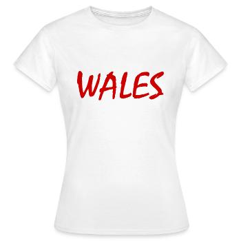 Wales - Women's T-Shirt - white - Front - AI Model Female 172 dark (172cm)
