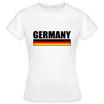 DEUTSCHLAND DEUTSCHE FLAGGE - Frauen T-Shirt - Weiß - Vorne - AI Model Female 172 dark (172cm)