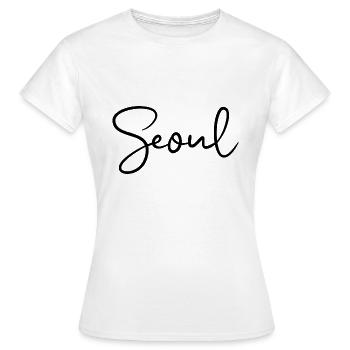 Séoul, Corée du Sud - T-shirt Femme - blanc - Devant - AI Model Female 172 dark (172cm)