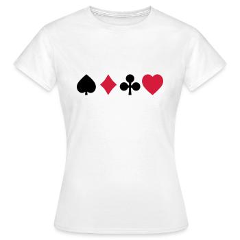 playing cards - Women's T-Shirt - white - Front - AI Model Female 172 dark (172cm)