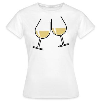 XZtwo Cadeaux populaires (bicolore) - T-shirt Femme - blanc - Devant - AI Model Female 172 dark (172cm)