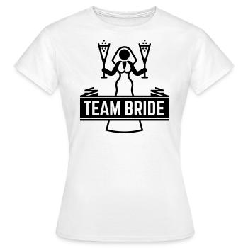 Team Bride Sparkling Wine Hen Night Bachelorette B - Women's T-Shirt - white - Front - AI Model Female 172 dark (172cm)