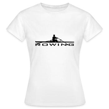 Rudern, Einer, Ruderer - Frauen T-Shirt - Weiß - Vorne - AI Model Female 172 dark (172cm)