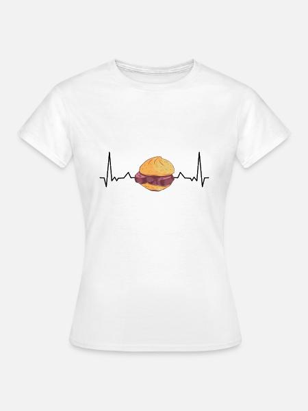 Leberkas Herzschlag Liebe Leberkäse - Frauen T-Shirt - Weiß