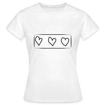 Three Hearts Heart Rectangle - Women's T-Shirt - white - Front - AI Model Female 172 dark (172cm)