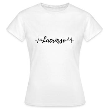 Lacrosse Herzschlag - Frauen T-Shirt - Weiß - Vorne - AI Model Female 172 dark (172cm)
