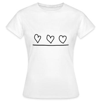 Three Hearts Heart Line - Women's T-Shirt - white - Front - AI Model Female 172 dark (172cm)
