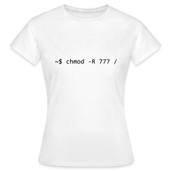 777 - GRANT ALL PRIVILEGES - LINUX BASH - T-shirt Femme - blanc - Devant - AI Model Female 172 dark (172cm)