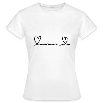 Two Hearts Heart Line - Women's T-Shirt - white - Front - AI Model Female 172 dark (172cm)