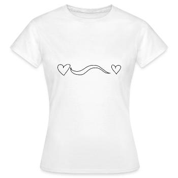 Onde de la ligne du cœur - T-shirt Femme - blanc - Devant - AI Model Female 172 dark (172cm)