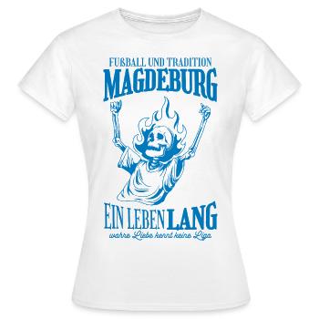 Cadeau de football Magdeburg Tradition - T-shirt Femme - blanc - Devant - AI Model Female 172 dark (172cm)