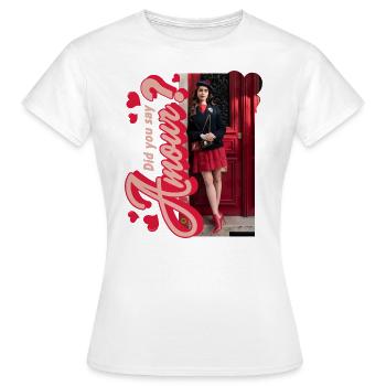 Emily In Paris Did You Say Amour? In Rot - Frauen T-Shirt - Weiß - Vorne - AI Model Female 172 dark (172cm)