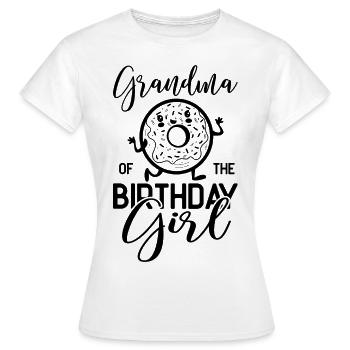 Grandma Of The Birthday Girl Funny Donut - Frauen T-Shirt - Weiß - Vorne - AI Model Female 172 dark (172cm)
