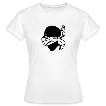 Korsika mit Augenbinde auf dem Mund in Maske. - Frauen T-Shirt - Weiß - Vorne - AI Model Female 172 dark (172cm)