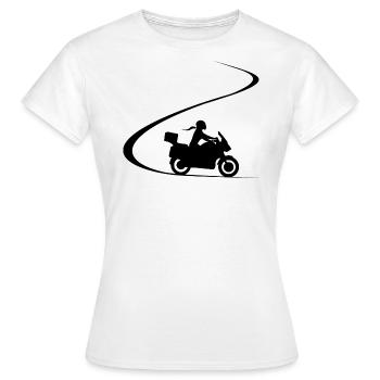 Curve Tourer Motorcyclist Rider Reiseenduro - Women's T-Shirt - white - Front - AI Model Female 172 dark (172cm)