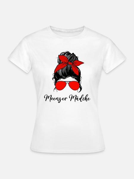 Mainz Meenzer Mädche Messy Bun - Frauen T-Shirt - Weiß