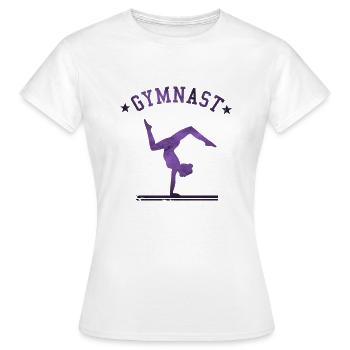 Gymnast Girl - Fille Turner avec appui renversé violet - T-shirt Femme - blanc - Devant - AI Model Female 172 dark (172cm)