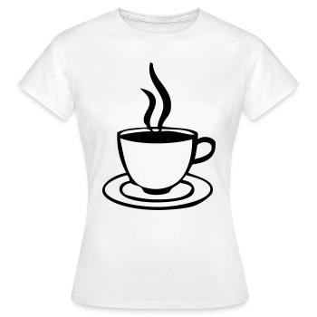 coffee cup - Women's T-Shirt - white - Front - AI Model Female 172 dark (172cm)