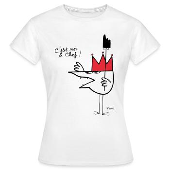 Chef Shadok - T-shirt Femme - blanc - Devant - AI Model Female 172 dark (172cm)