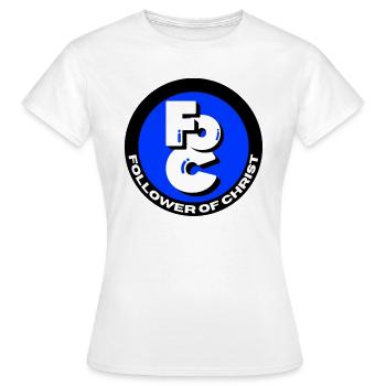 FOC Follower of Christ logo 6 - Women's T-Shirt - white - Front - AI Model Female 172 dark (172cm)