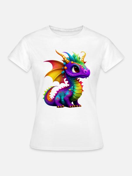 Süßer kleiner Drache - Frauen T-Shirt - Weiß