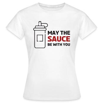 Sauce sois avec vous! - T-shirt Femme - blanc - Devant - AI Model Female 172 dark (172cm)