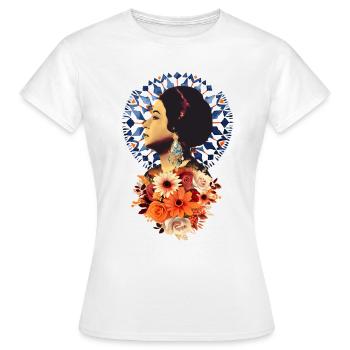 Umm Kulthum, oum kalthoum, Funny Arabic Graphic - Women's T-Shirt - white - Front - AI Model Female 172 dark (172cm)