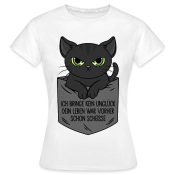 Je n’apporte pas de malchance Sac de poitrine de chat noir - T-shirt Femme - blanc - Devant - AI Model Female 172 dark (172cm)