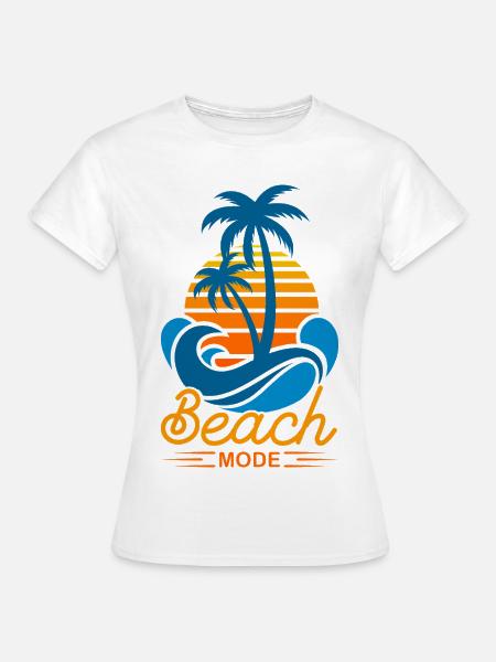 Beach Mode im Sommerurlaub tropisches Geschenk - Frauen T-Shirt - Weiß