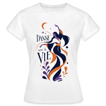 Danse avec la vie - T-shirt Femme - blanc - Devant - AI Model Female 172 dark (172cm)