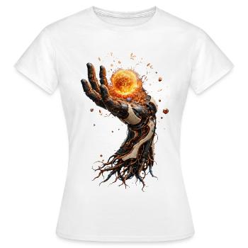 Main biomécanique solaire - T-shirt Femme - blanc - Devant - AI Model Female 172 dark (172cm)
