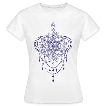 Spiritualité Géométrie Sacrée Fleur de Lotus Zen - T-shirt Femme - blanc - Devant - AI Model Female 172 dark (172cm)