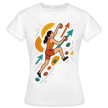 Maillot dynamique de bloc - Escalade féminine - T-shirt Femme - blanc - Devant - AI Model Female 172 dark (172cm)