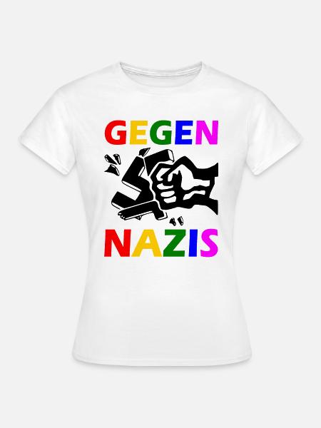 Gegen nazis faust - Frauen T-Shirt - Weiß