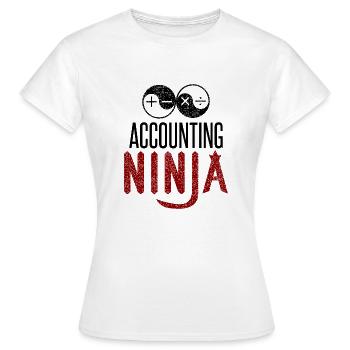 Accounting Ninja - Buchhaltung Finanzen Bilanz - Frauen T-Shirt - Weiß - Vorne - AI Model Female 172 dark (172cm)