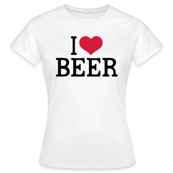 Funny Beer - I love Beer - Frauen T-Shirt - Weiß - Vorne - AI Model Female 172 dark (172cm)