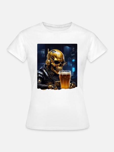 Bier Skull 0.2 - Frauen T-Shirt - Weiß