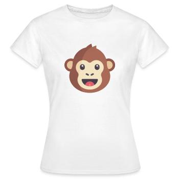 émoticône de singe marron - T-shirt Femme - blanc - Devant - AI Model Female 172 dark (172cm)