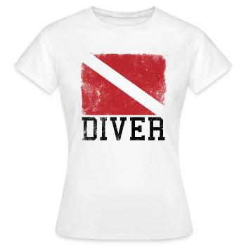 Diver Flag Sub Snorkeling Plongée sous-marine - T-shirt Femme - blanc - Devant - AI Model Female 172 dark (172cm)