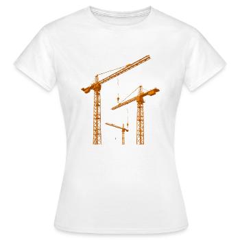 Grues de construction, chantier, industrie - T-shirt Femme - blanc - Devant - AI Model Female 172 dark (172cm)