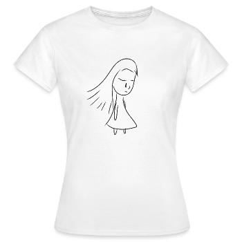 Girl sad tear crying - Women's T-Shirt - white - Front - AI Model Female 172 dark (172cm)