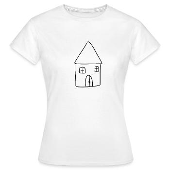 Haus Symbol Wohnen - Frauen T-Shirt - Weiß - Vorne - AI Model Female 172 dark (172cm)
