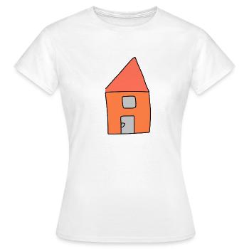 Haus Symbol Wohnen rot - Frauen T-Shirt - Weiß - Vorne - AI Model Female 172 dark (172cm)