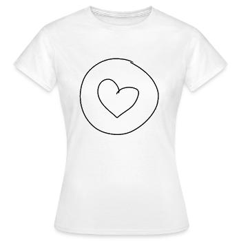 Heart Circle Symbol Shapes - Women's T-Shirt - white - Front - AI Model Female 172 dark (172cm)