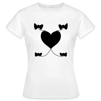 Heart Bow Pattern Shapes Shapes - Women's T-Shirt - white - Front - AI Model Female 172 dark (172cm)
