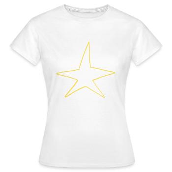 Star Symbol Shape Yellow - Women's T-Shirt - white - Front - AI Model Female 172 dark (172cm)
