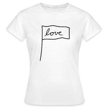 Drapeau Symbole Forme Amour - T-shirt Femme - blanc - Devant - AI Model Female 172 dark (172cm)