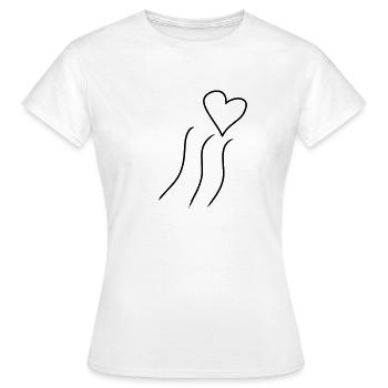 linien linie herz form liebe - Frauen T-Shirt - Weiß - Vorne - AI Model Female 172 dark (172cm)