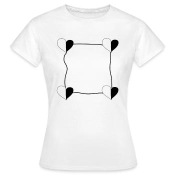 Four Hearts Frame - Women's T-Shirt - white - Front - AI Model Female 172 dark (172cm)